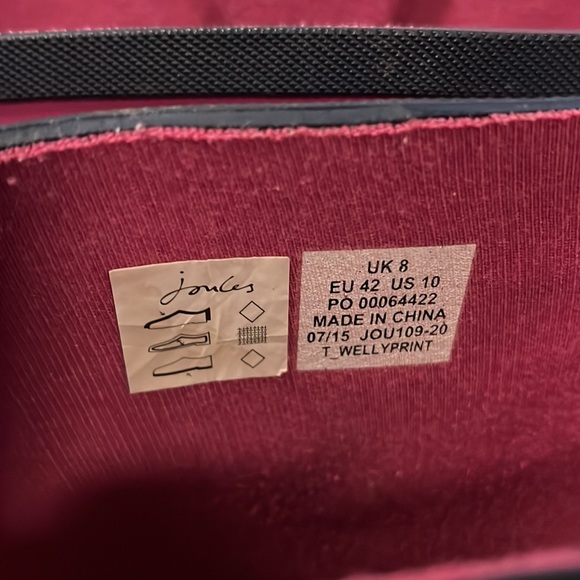 Joules Blue and pink Rubber Striped Rain Boots T-welleyprint wore a few time - Picture 3 of 6